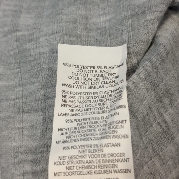 Boohoo Rib Knit Long Sleeve Top and Matching Leggings Set in Light Gray Size 10 - Picture 5 of 5